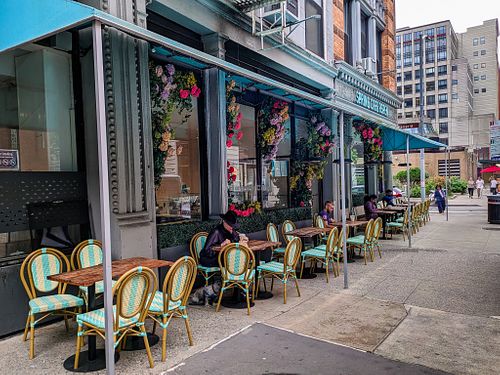 Outside of Spring Cafe Aspen at Spring Cafe Aspen in New York City