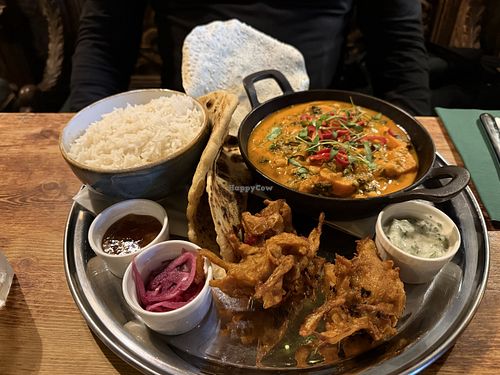 Butter Chickpea, Sweet Potato and Spinach Curry  at The George in Inveraray