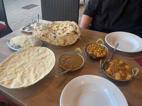All vegan except naan which was veggie   at Kathmandu in Ibiza