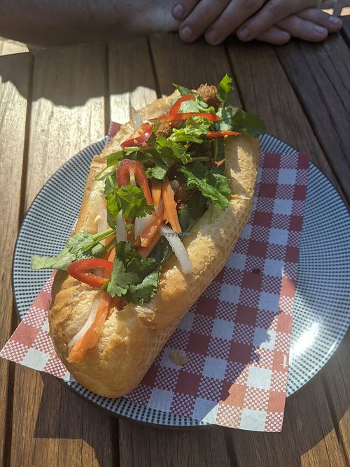 Vegan Bahn mi at Little A's Cafe in Guildford