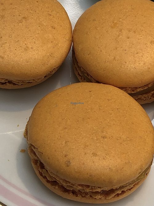 Mango and ylang ylang vegan macaron  at Ladurée in Paris