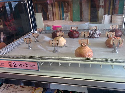 Donuts on display at Pepples Donut Farm in Berkeley