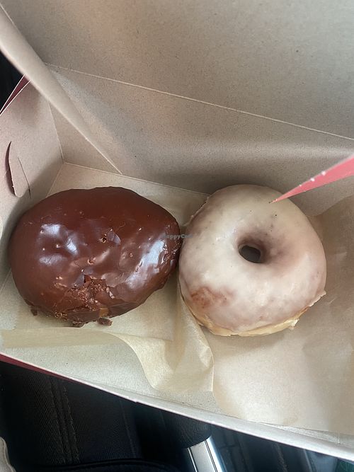 Boston Cream and Maple Old Fashion $10 Including Tip  #Veganuary at Pepples Donut Farm in Berkeley