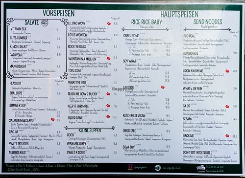 Menu page at Vegang at Vegang in Berlin