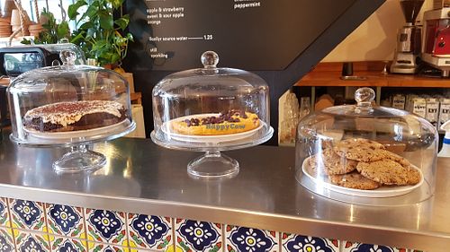 Cakes at counter  at Eartha in Cardiff