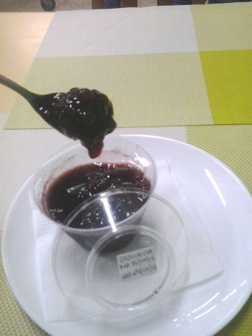 Grape flavored sagu, a Brazilian dessert at Rio Vegetariano in Rio De Janeiro