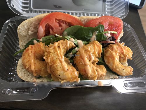 Vegan Shrimp po’ boy at Vined The Vegan Experience in North Charleston