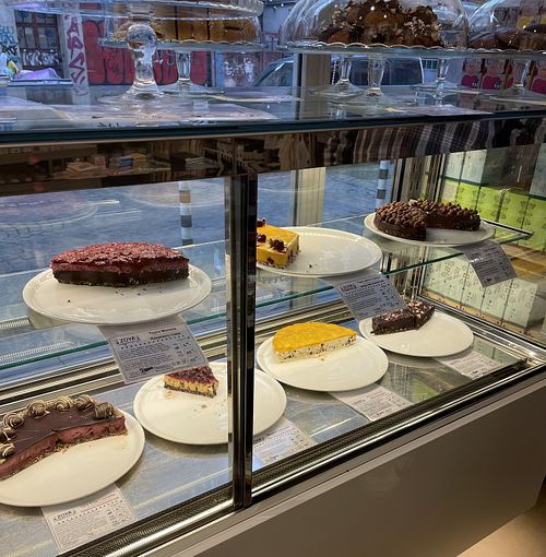 All these cakes are vegan!  at Zoya - Aksakov St in Sofia