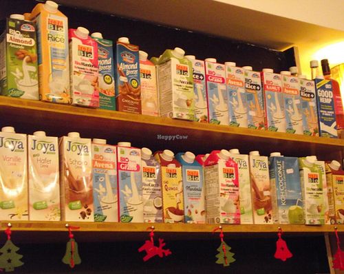 Great choice of vegan milks at Zoya - Aksakov St in Sofia