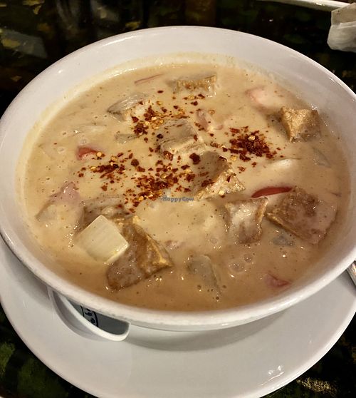 Massaman curry with tofu and vegan curry paste substitution  at Blossom & Cellar Door Craft Cavern in Hendersonville