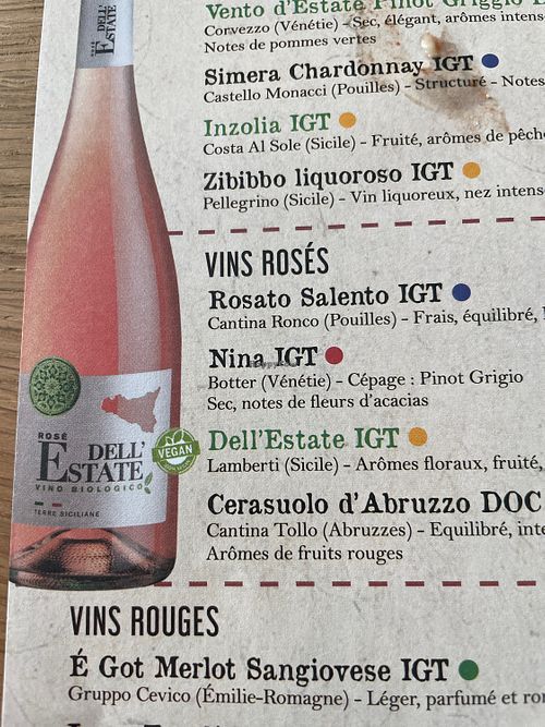  Un petit choix Vegan et bien signalé sur la carte, dessert pizza pastas…. Merci au restaurateur de faire l’effort 🥰  at La Scaleta in Chateauroux