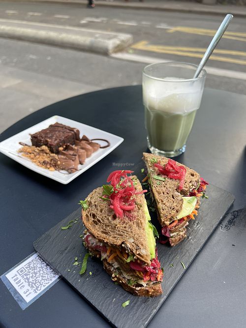Club Sandwich, Brownie, Oat Matcha  at Soya Comptoir Bio in Paris