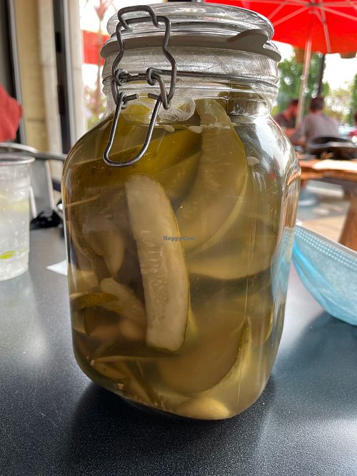 You can buy a large jar of pickles. We did! at Super Duper Burgers in Novato