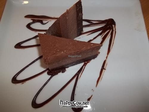 This is a super yummy raw vegan triple chocolate cake. at simpleRaw - Oehlenschlaegersgade in Copenhagen