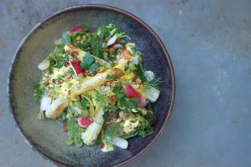 Asparagus from the oven with vegan hollandaise - Bij de Tuinman at Bij De Tuinman in Hilversum