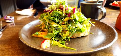 Smashed Avo and sourdough bread at Servd in Westport