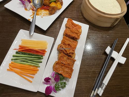 Mock duck pancakes   at Veggie Kingdom 緻素坊 in Kowloon