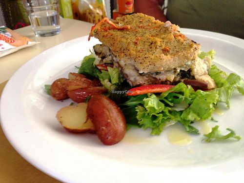 vegan lasagne at Zoe Food in Trieste