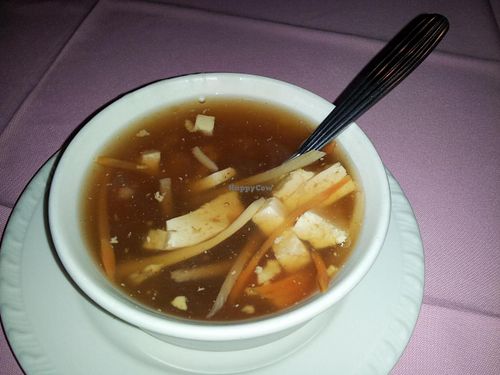 hot and sour soup -  very good at New Harmony Vegetarian Restaurant in Philadelphia