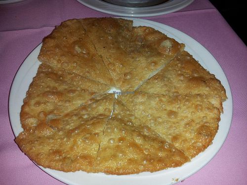 Spinach Pancake - fresh but a bit too greasy and not enough spinach at New Harmony Vegetarian Restaurant in Philadelphia