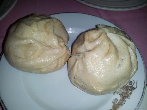 Steamed Roast Pork Buns - homemade very good  at New Harmony Vegetarian Restaurant in Philadelphia