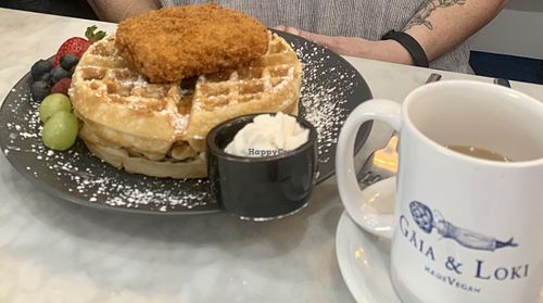 Chick’n n waffles  at Gaia & Loki in Jersey City