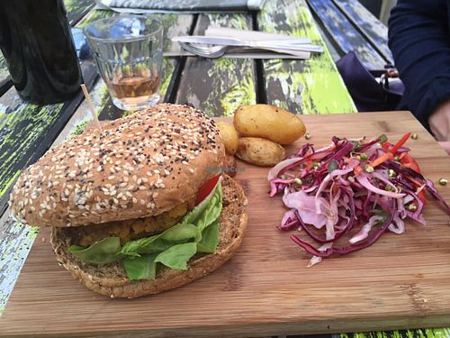 Tasty vegan burger ! at Milgi in Cardiff