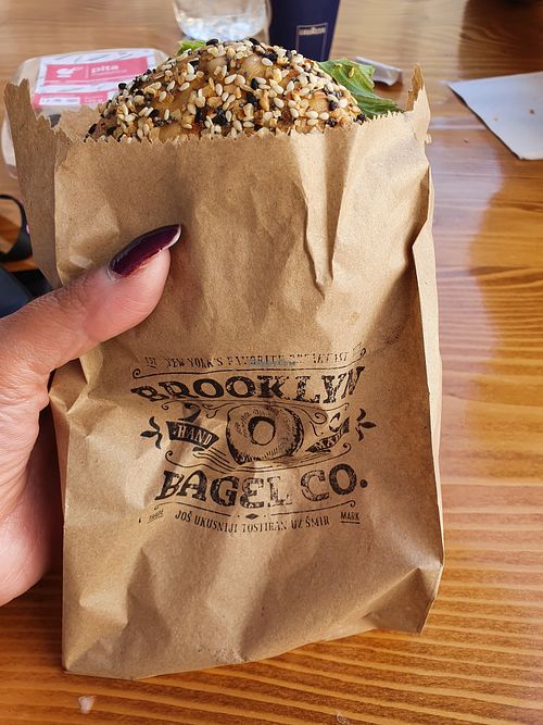 Brooklyn Bagel Co. vegan bagel  at Brooklyn Bagel Co in Split