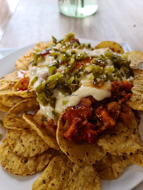 Vegan cheese on the nachos at The Harbour House Cafe in Whitianga