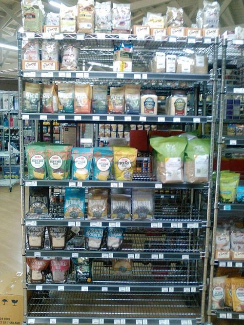 Shelf at Viva La Vegan Grocery Store in Rancho Cucamonga