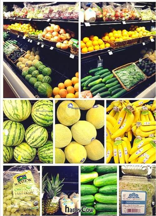 Produce section at Viva La Vegan Grocery Store in Rancho Cucamonga