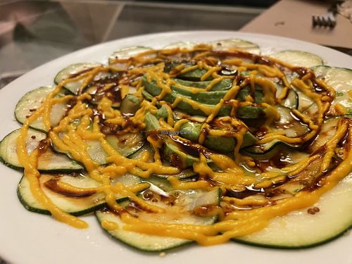 Zucchini (calabacin) carpaccio at Toque de Queda in Mallorca