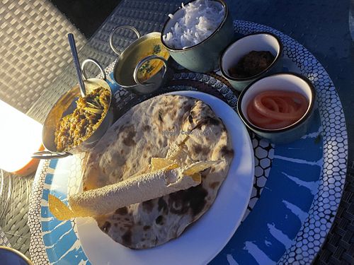 Vegan Thali  at Bodog Curry House in Jolly Harbour