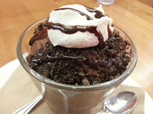 chocolate pudding parfait at Veggie Grill by Next Level in Santa Monica