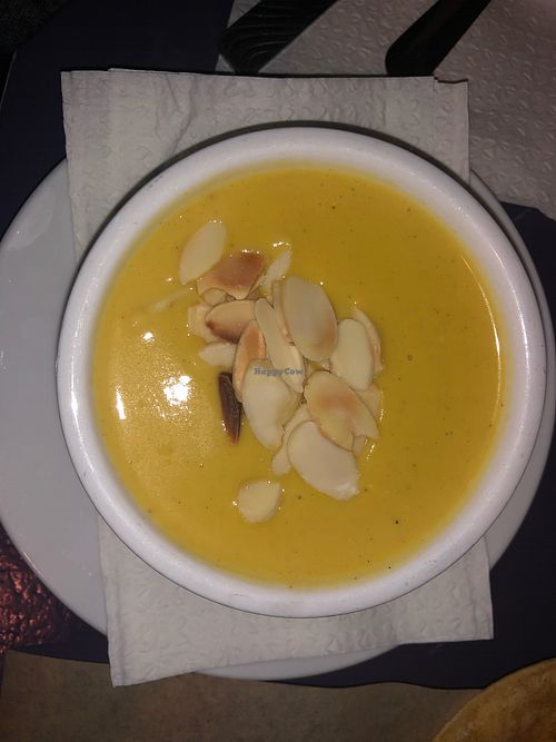 Butternut squash soup at Fresca on Addison in Richmond