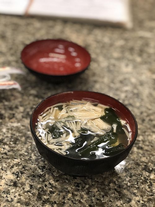 Vegan miso soup  at Chijuya Restaurant - Jing Xin Health Food in Bangkok