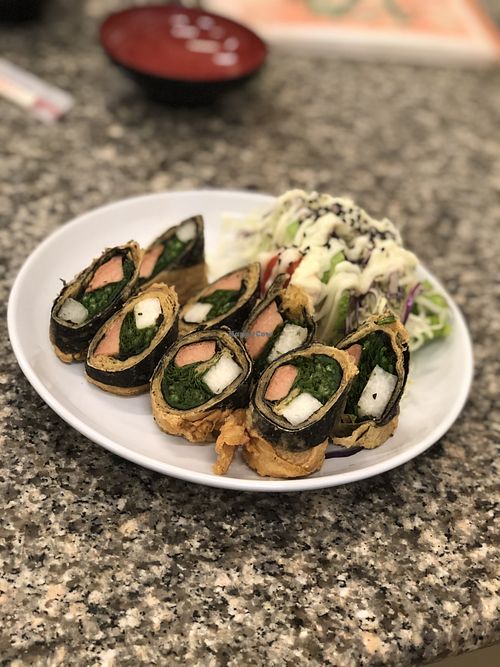 Vegan rolls with yuba at Chijuya Restaurant - Jing Xin Health Food in Bangkok