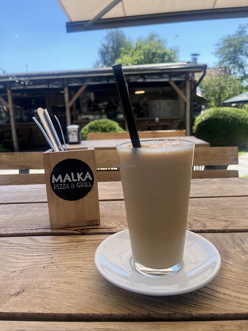 Iced coffee with plant milkk  at MALKA Pizza & Grill in Juodkrante