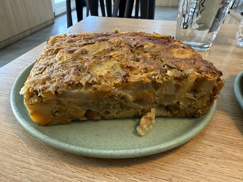 Tortilla with vegetables  at Isla Vegana in Ushuaia