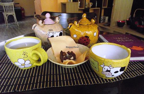 Panforte - vegan
Italian cake of dried fruit, nuts and spices. Underdone and very chewy. at Veda House - Sofia in Sofia