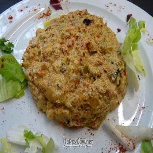 Vegetables and tofu timbale at Los Delirios del Quijote in Logrono