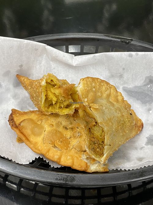 Jackfruit and Pionono empanadas  at Cocina Plantosaurus in Charles Town