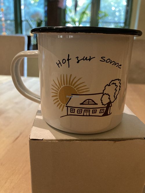 Kaffee mit regionaler Havelmi, am besten aufgeschäumt!!! at Hof zur Sonne in Kluis