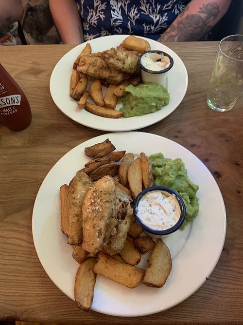 Banana blossom ‘fish’ & chips (VE & GF)  at The Architect in Cambridge