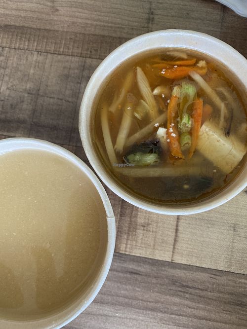 Miso and hot and soup soups  at QSu Cafe in Westminster