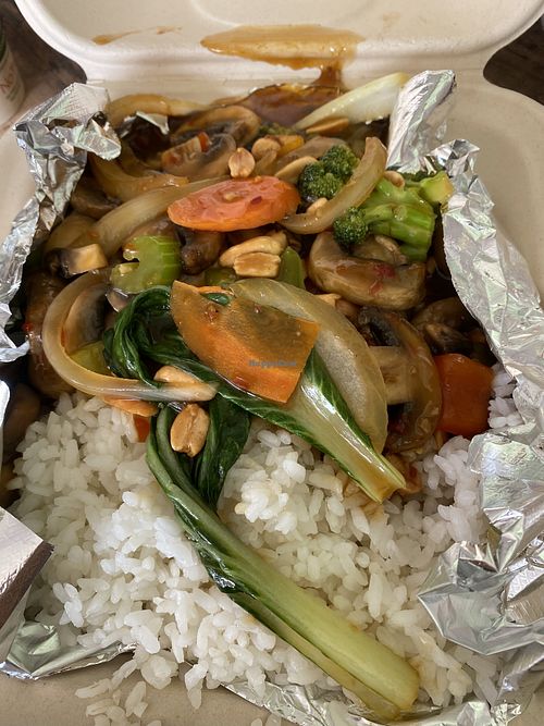 Kung pao mushrooms and veggies  at QSu Cafe in Westminster