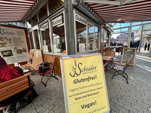 outside  at Schuler Tortenservice in Wurzburg