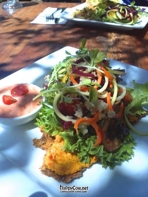 Raw pizza and salads from the Swan Valley Cafe at Swan Valley Cafe & Tea House in Millendon