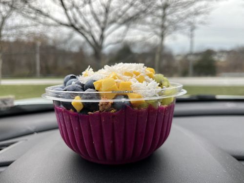 Pink dragon bowl at Camps Juice Bar in Marriottsville