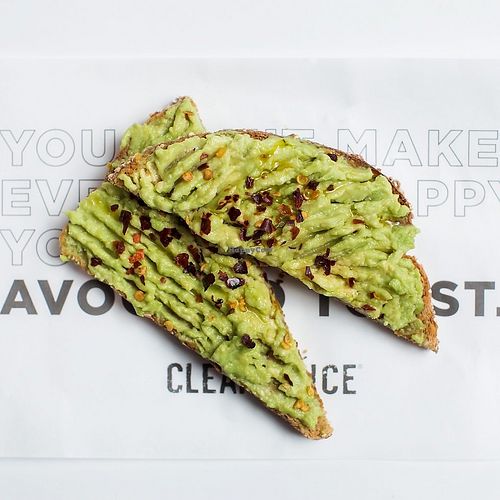 The Avocado Toast at Clean Juice in Wyckoff